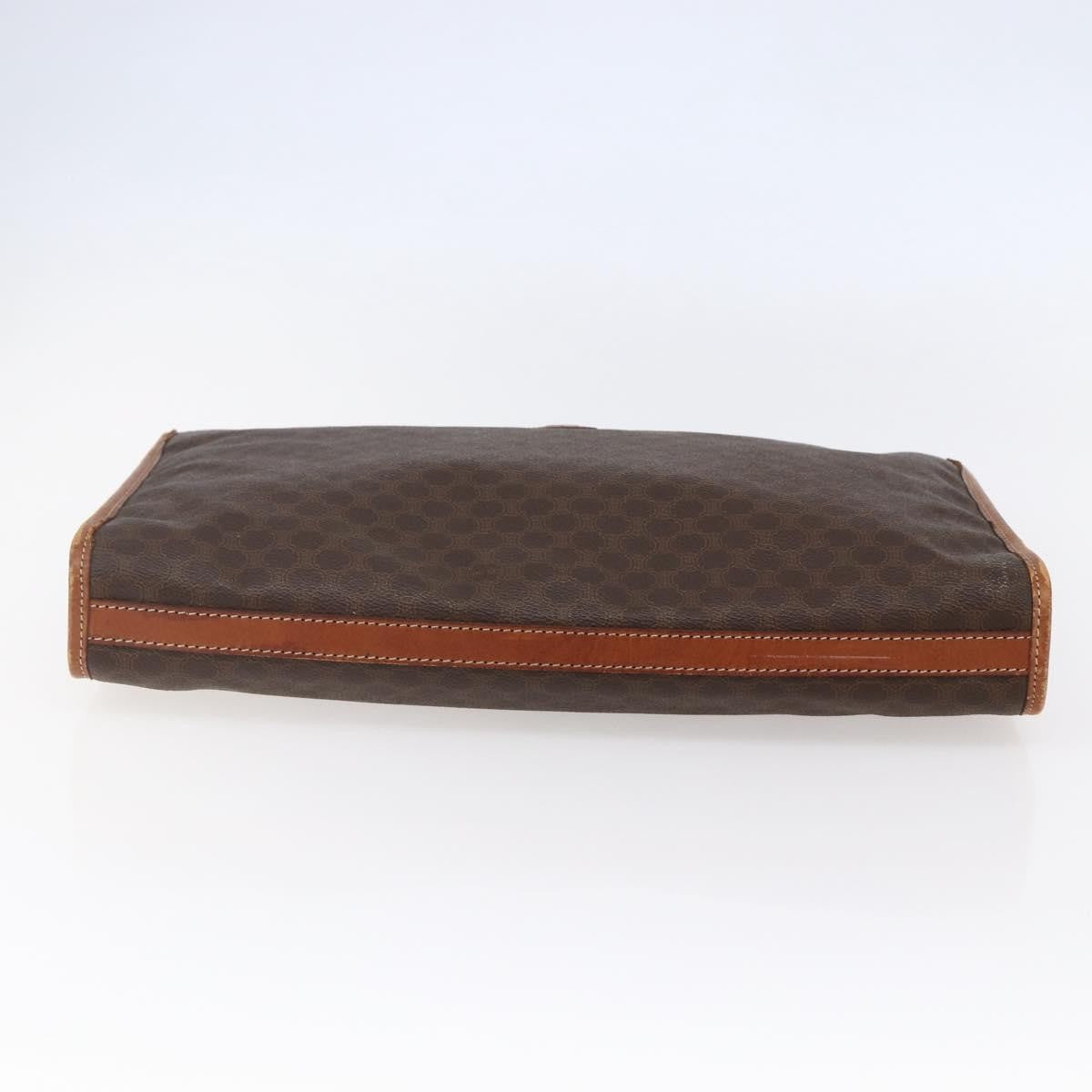 Celine Macadam Pochette Canvas, Brown, Canvas, Clutch