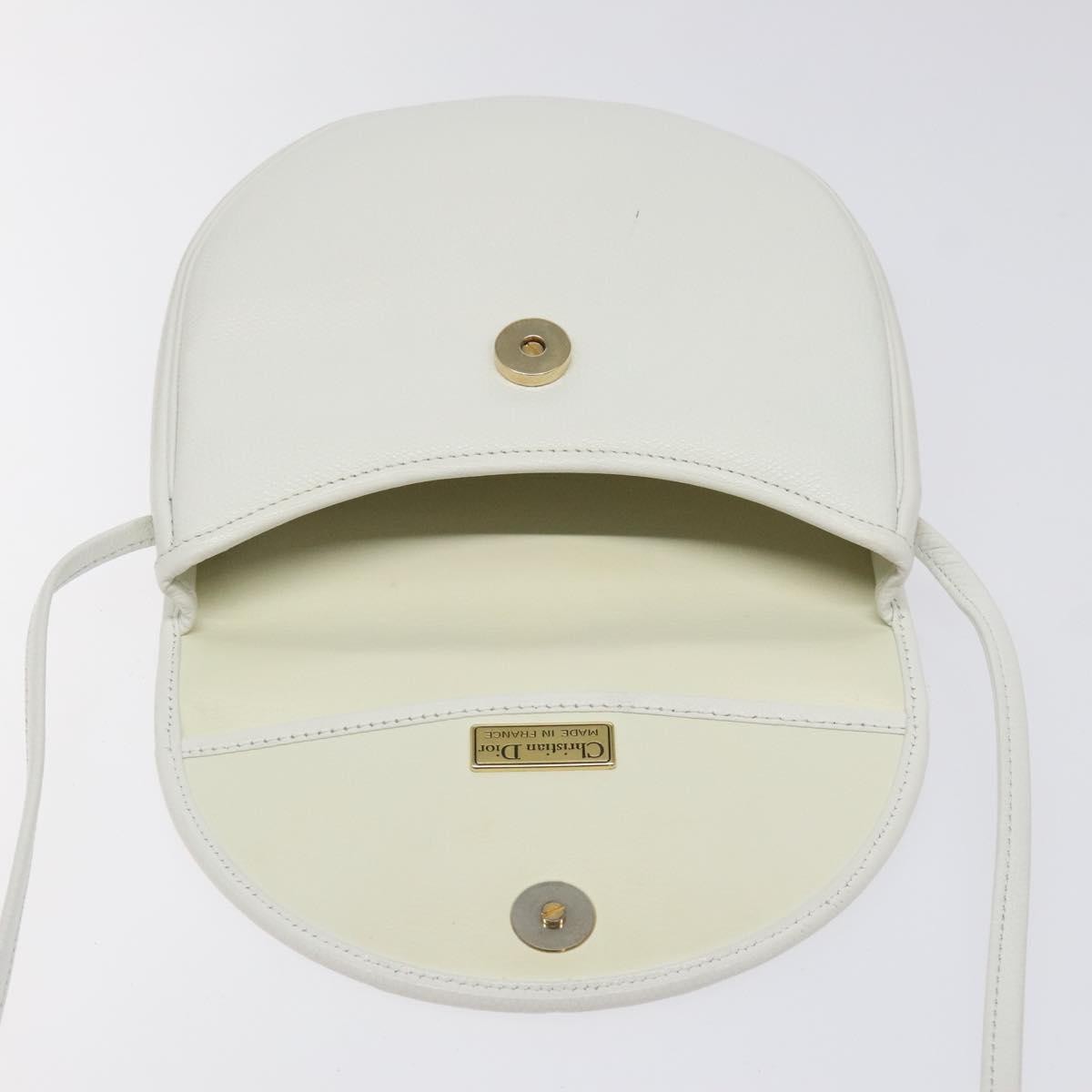 Christian Dior Flap Shoulder Bag Leather, WHITE, LEATHER, Shoulder bag