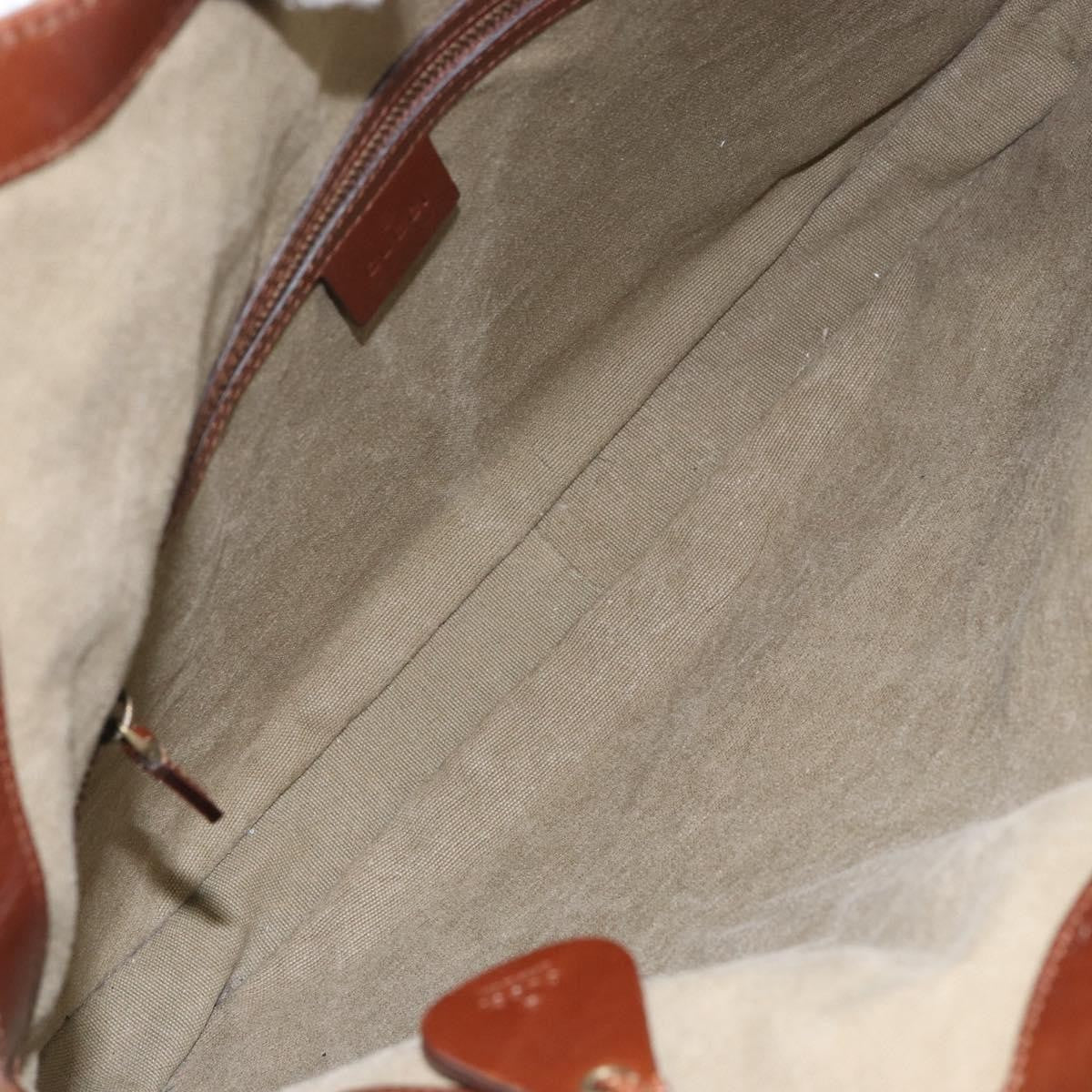 Gucci Vintage Bamboo Hobo Canvas, BEIGE, CANVAS, Handbag