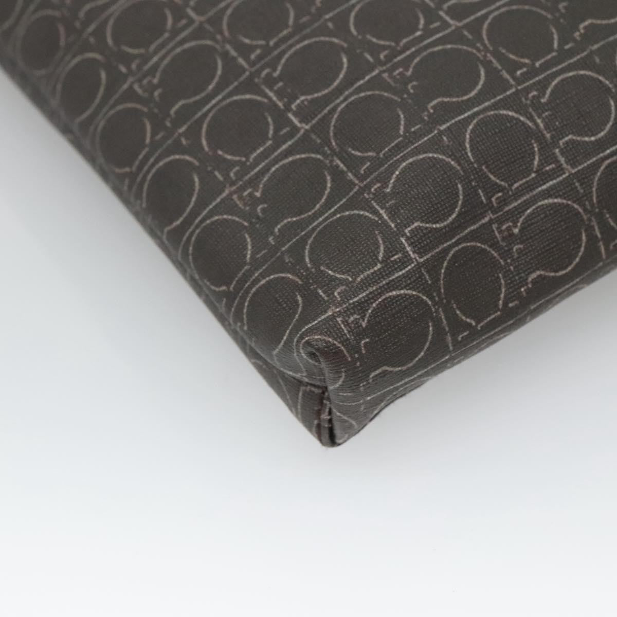 Salvatore Ferragamo Gancini Shoulder Bag Canvas, BROWN, CANVAS, Shoulder bag