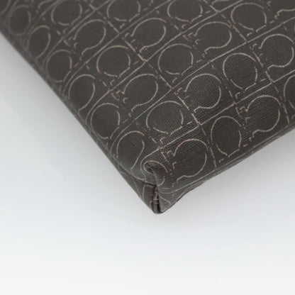 Salvatore Ferragamo Gancini Shoulder Bag Canvas, BROWN, CANVAS, Shoulder bag