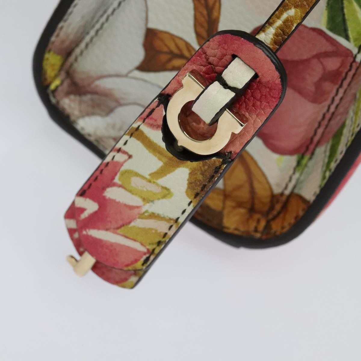 Salvatore Ferragamo Boxyz Top Handle Bag Printed Leather, PINK, LEATHER, Shoulder bag