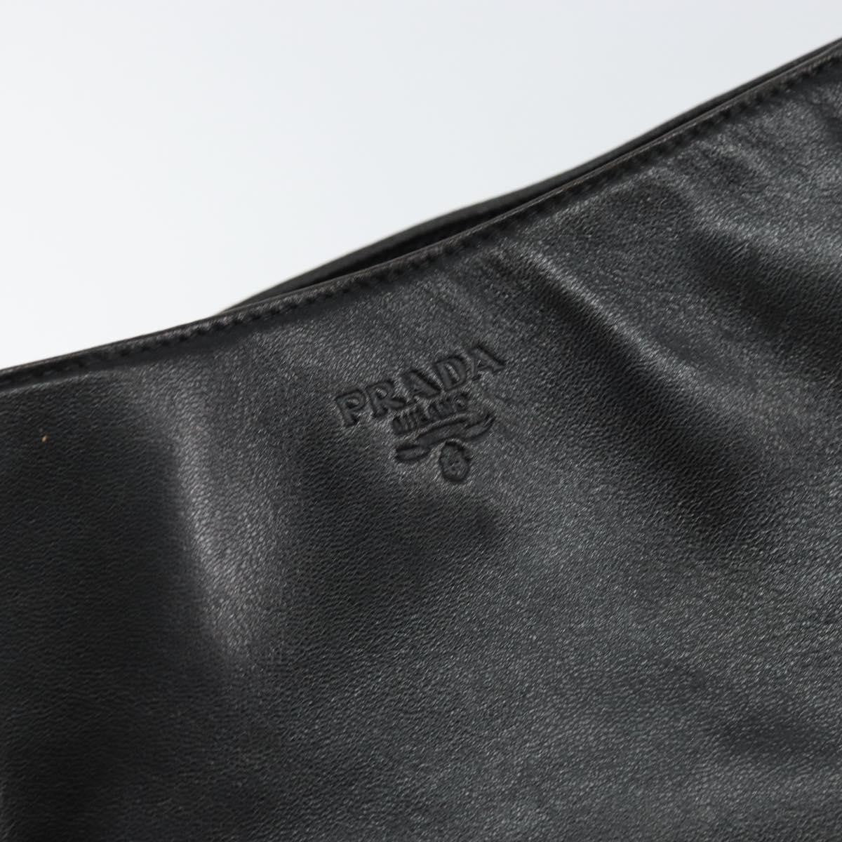 Prada Vintage Shoulder Bag Leather, BLACK, LEATHER, Shoulder bag