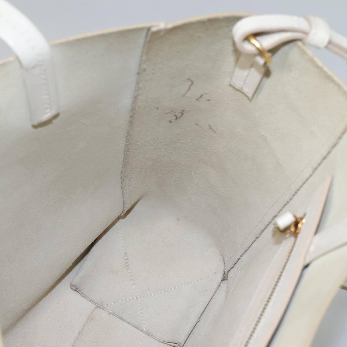 Celine Vertical Cabas Tote Leather, WHITE, LEATHER, Tote bag