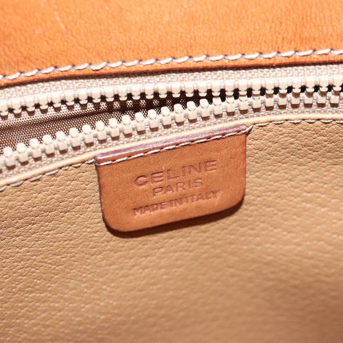 Celine Vintage Macadam Shoulder Bag Canvas and Leather, Brown, Canvas, Shoulder Bag