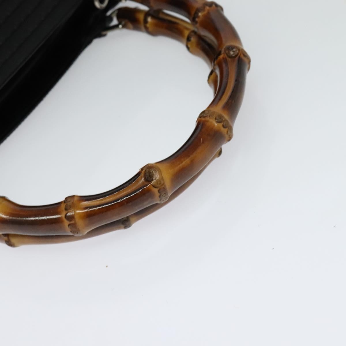 Gucci Vintage Bamboo Handle Bag Canvas, BLACK, CANVAS, Handbag