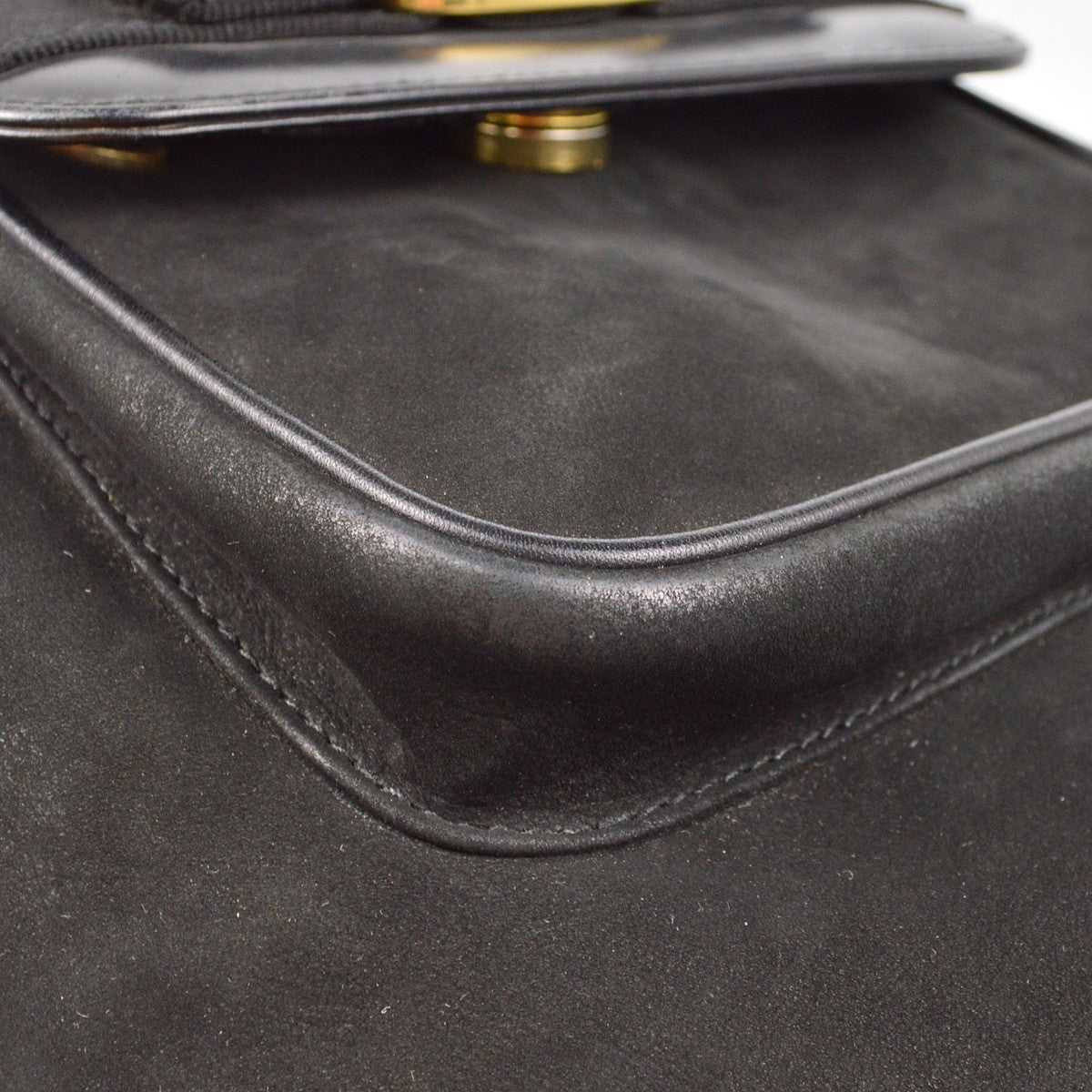 Salvatore Ferragamo Vara Flap Drawstring Backpack Leather and Suede, BLACK, SUEDE, Backpack