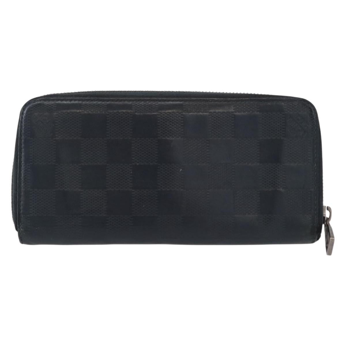 Louis Vuitton Zippy wallet vertical Damier Infini Leather, NAVY, LEATHER, Wallets