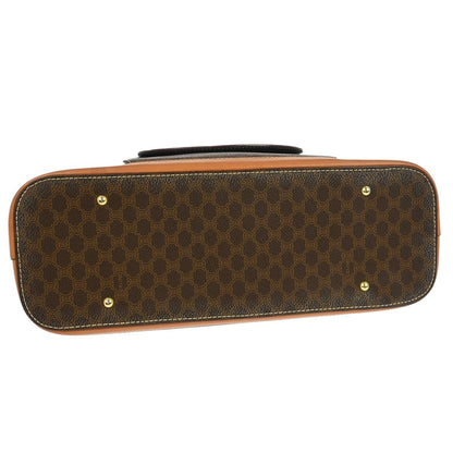 Celine Vintage Macadam Handbag Canvas and Leather, BROWN, CANVAS, Handbag