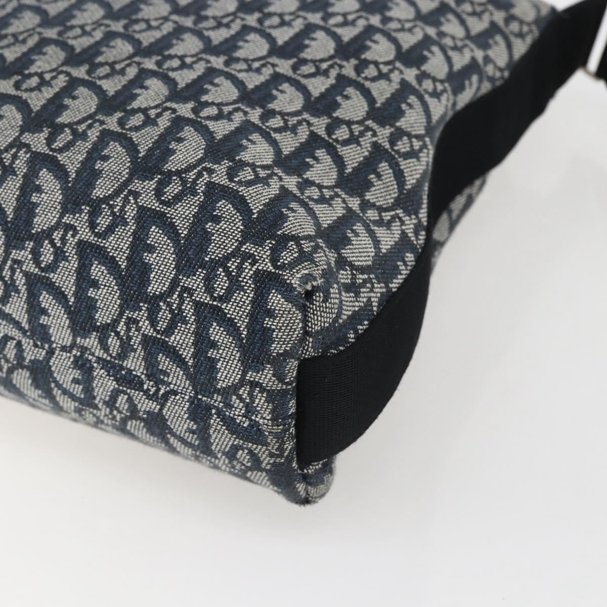 Christian Dior Vintage Trotter Shoulder Bag Canvas, NAVY, CANVAS, Shoulder bag