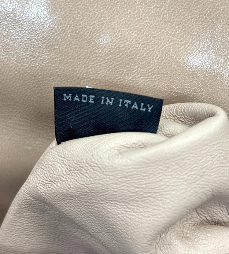 Prada Turnlock Shoulder Bag Nappa Gaufre, Beige, Leather, Shoulder Bag