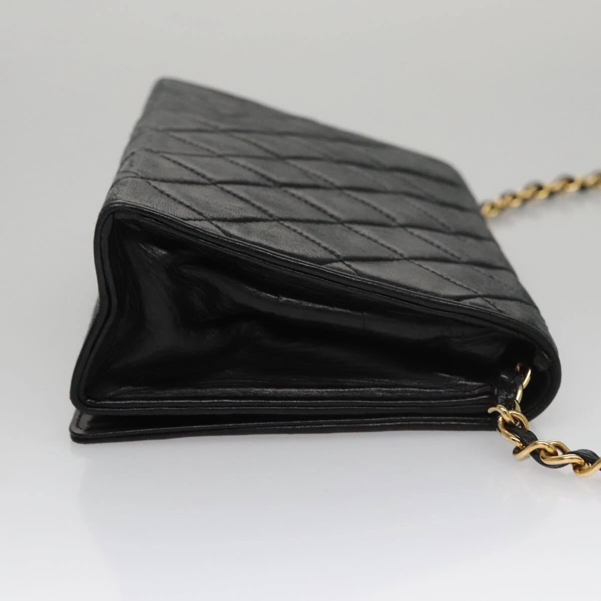 Chanel Vintage Full Flap Shoulder Bag Leather, BLACK, LEATHER, Shoulder bag