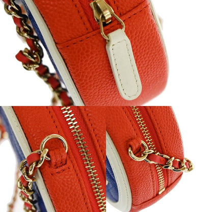 Chanel Filigree Round Coin Purse Quilted Caviar, MULTICOLOUR, LEATHER, Shoulder bag