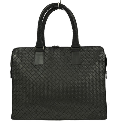 Bottega Veneta Top Zip Briefcase Intrecciato Nappa, BLACK, LEATHER, Briefcase