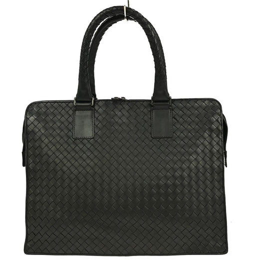 Bottega Veneta Top Zip Briefcase Intrecciato Nappa, BLACK, LEATHER, Briefcase