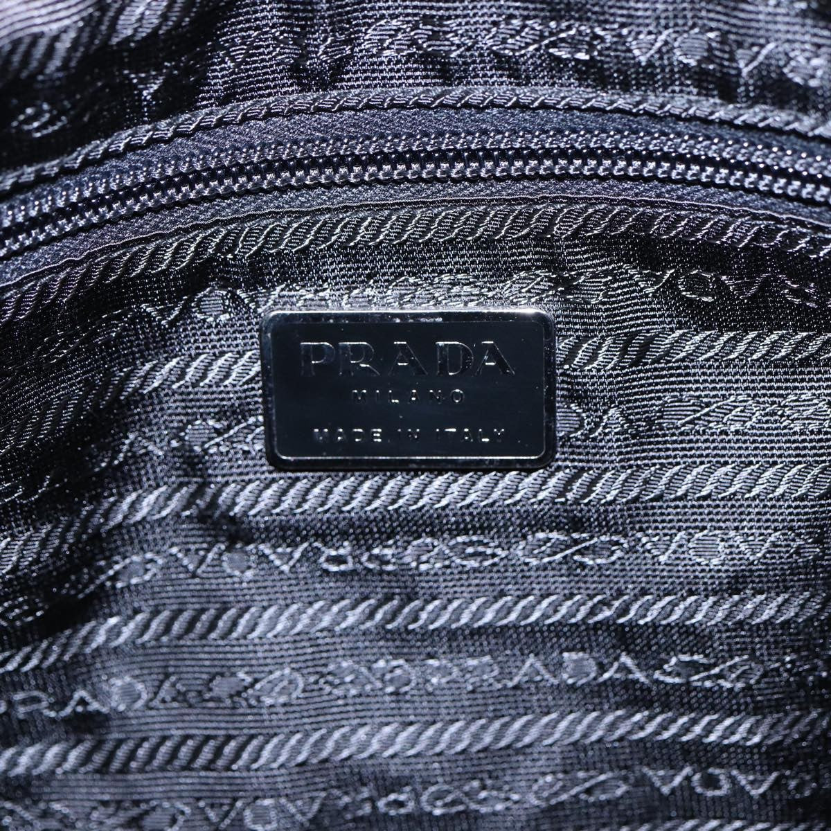 Prada Vintage Shoulder Bag Quilted Tessuto, NAVY, NYLON, Shoulder bag