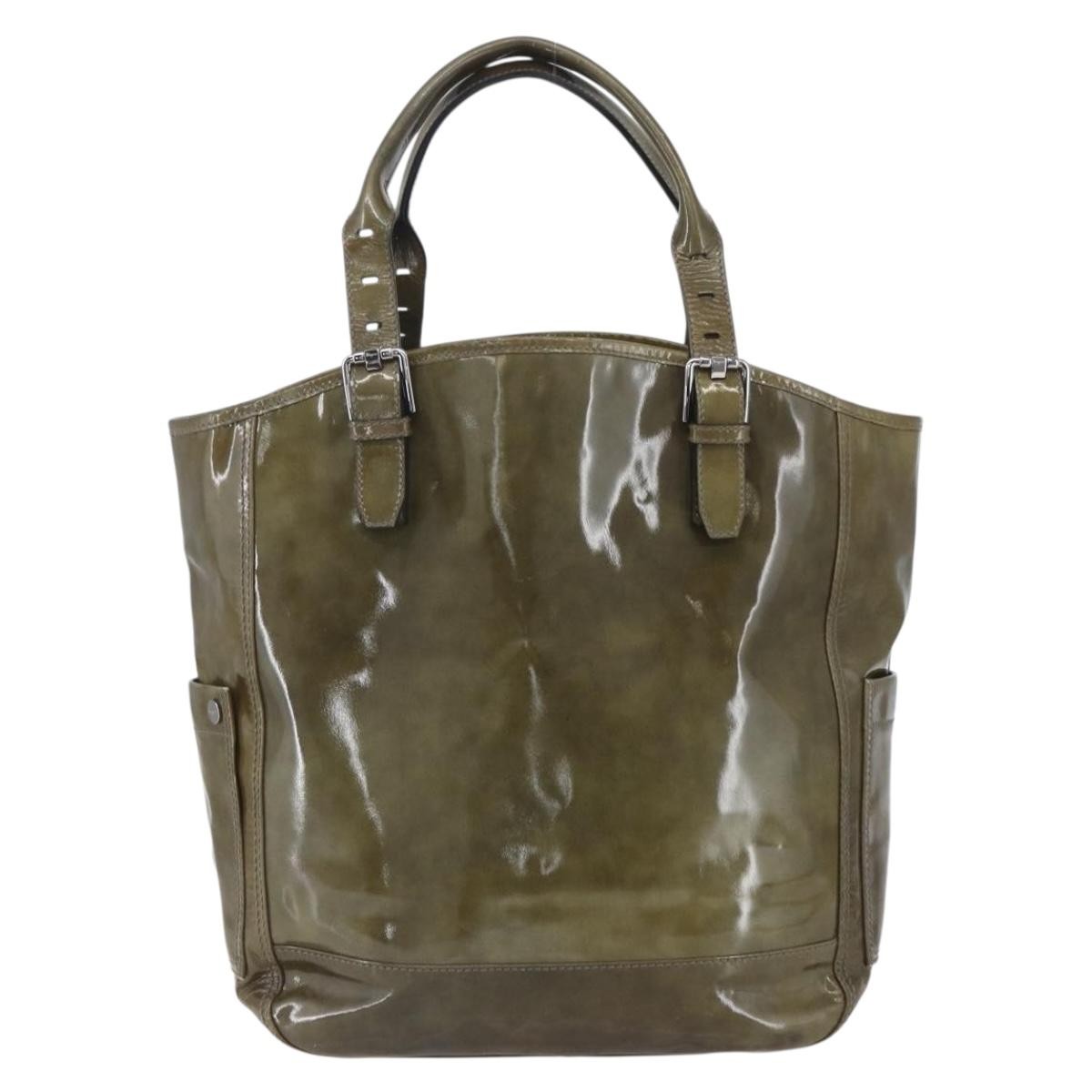 Salvatore Ferragamo Vintage Tote bag Leather, GREEN, PATENT_LEATHER, Tote bag