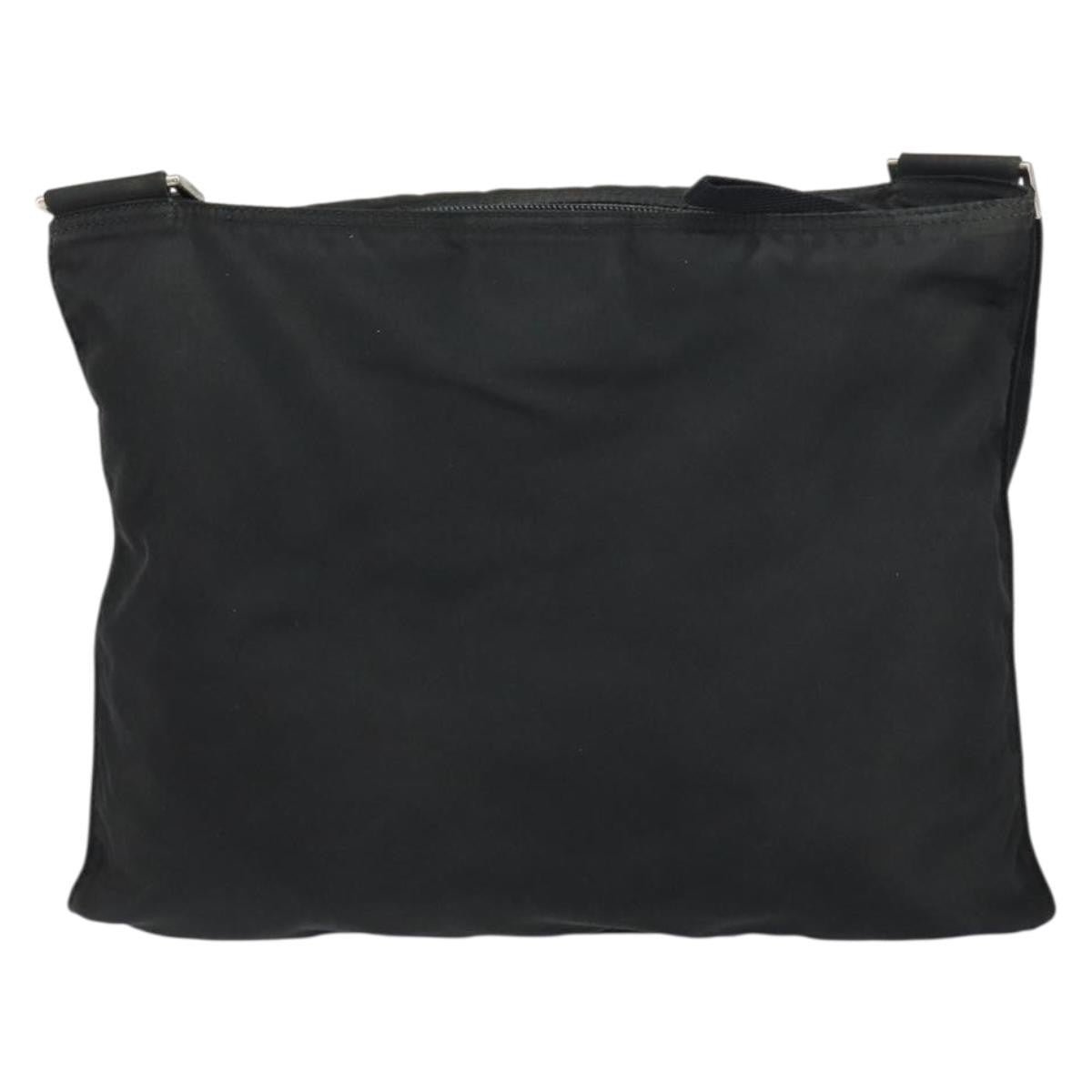 Prada Flat Messenger Bag Tessuto, BLACK, NYLON, Shoulder bag