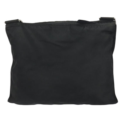 Prada Flat Messenger Bag Tessuto, BLACK, NYLON, Shoulder bag