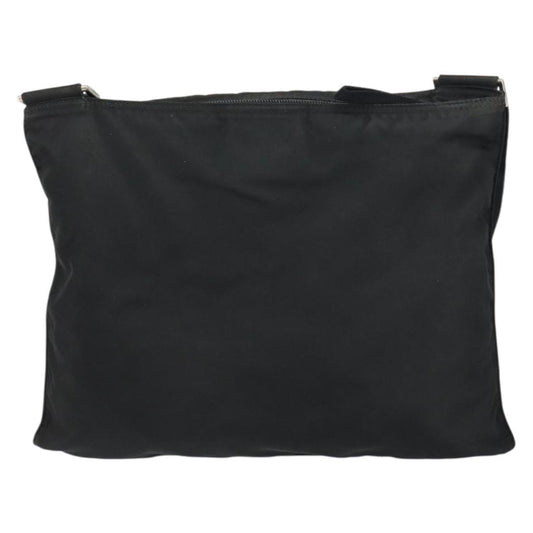 Prada Flat Messenger Bag Tessuto, BLACK, NYLON, Shoulder bag