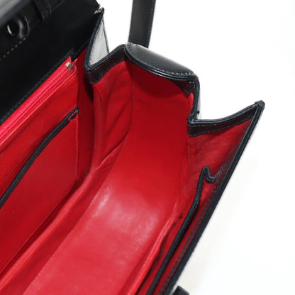 Gucci Vintage Convertible Bamboo Top Handle Bag Leather, BLACK, LEATHER, Handbag