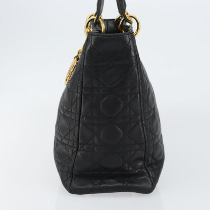 Christian Dior Vintage Lady Dior Bag Cannage Quilt Lambskin, BLACK, LEATHER, Handbag