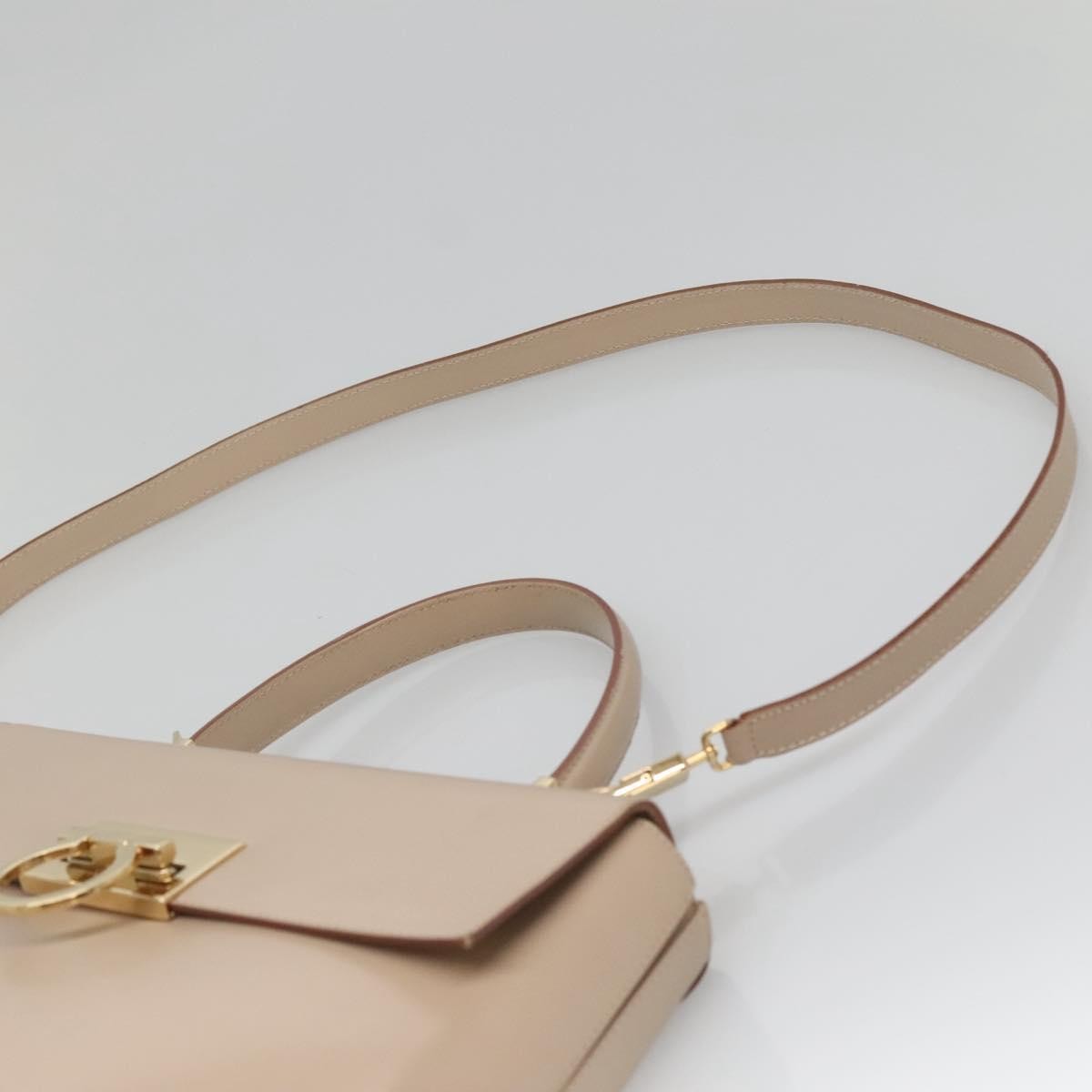 Salvatore Ferragamo Gancini Convertible Top Handle Bag Leather, BEIGE, LEATHER, Handbag