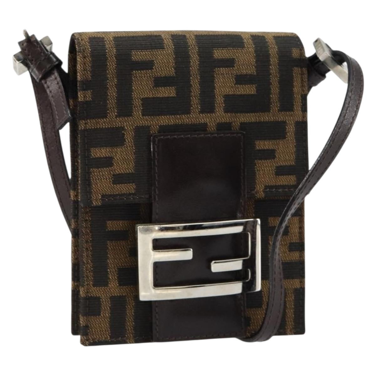 Fendi Vintage Flap Clutch Zucca canvas, BROWN, CANVAS, Clutche & pouche