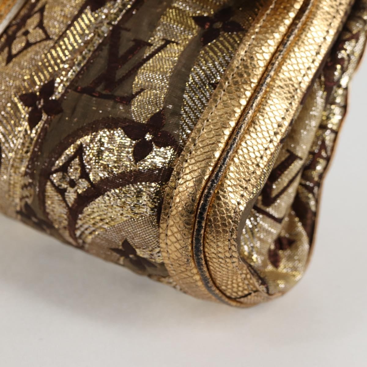 Louis Vuitton Thalie Clutch Brocade Monogram, GOLD, CANVAS, Clutche & pouche