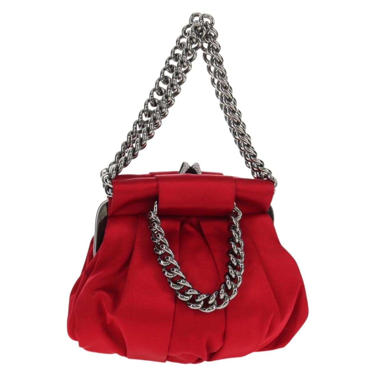 Christian Louboutin Yoyo Frame Clutch Satin, RED, SATIN, Clutche & pouche