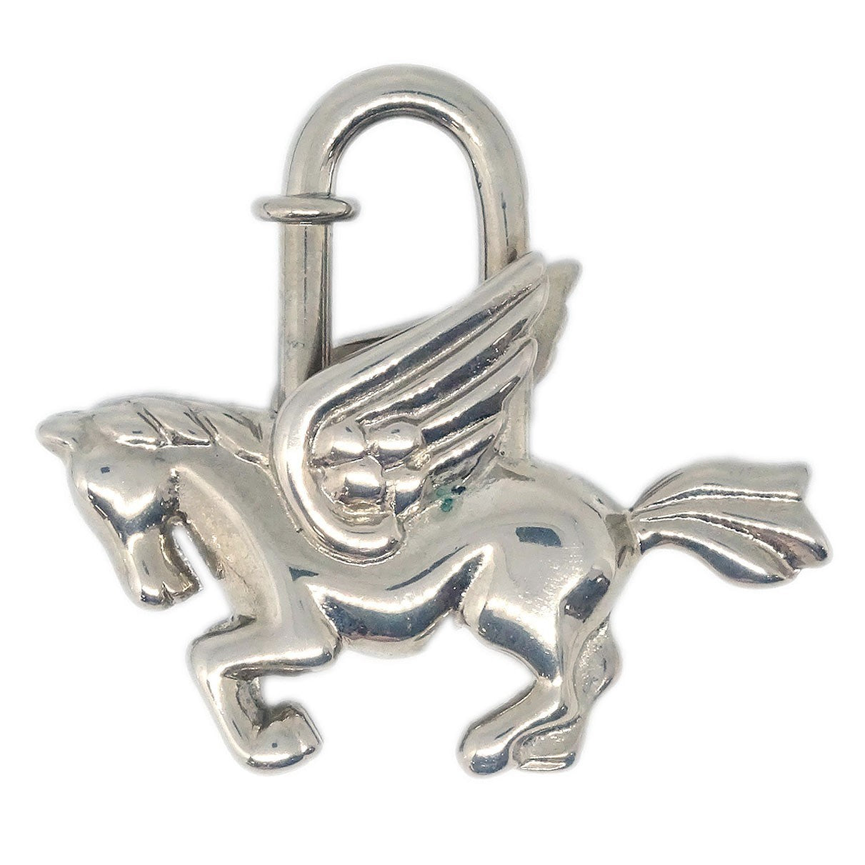 Hermes Pegasus Cadena Lock Charm Metal, SILVER, SILVER_PLATED, Charms and Keychains