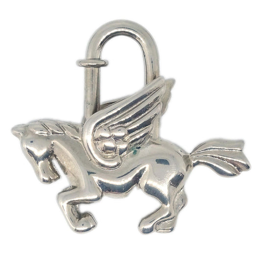 Hermes Pegasus Cadena Lock Charm Metal, SILVER, SILVER_PLATED, Charms and Keychains