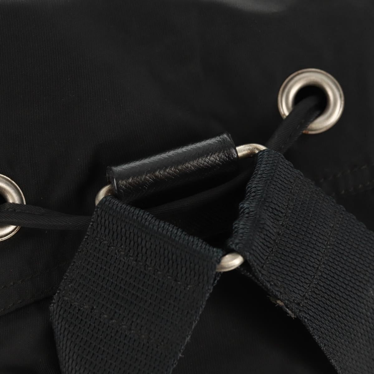 Prada Front Pocket Buckle Backpack Nylon, BLACK, NYLON, Backpack