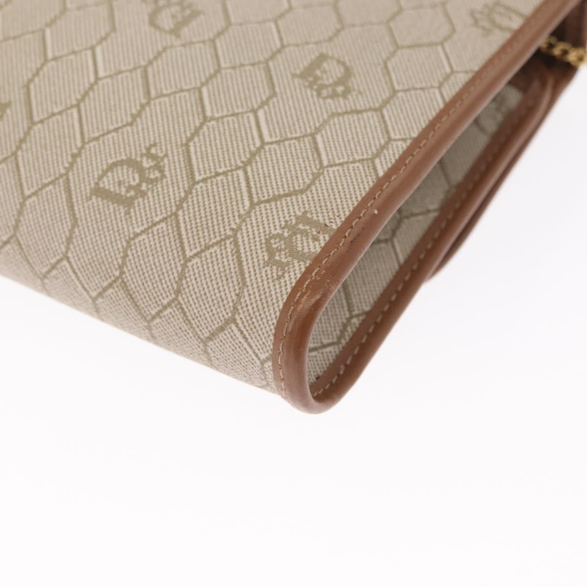 Christian Dior Vintage Honeycomb Flap Crossbody Bag Coated Canvas, BEIGE, CANVAS, Shoulder bag