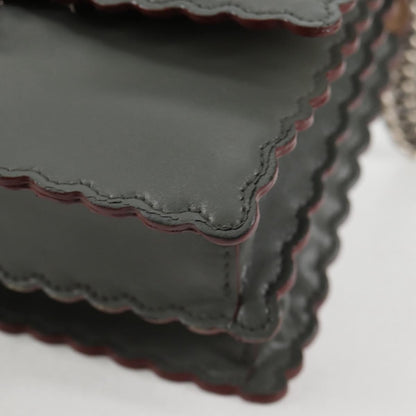 Fendi Kan I Bag Leather, GRAY, LEATHER, Handbag