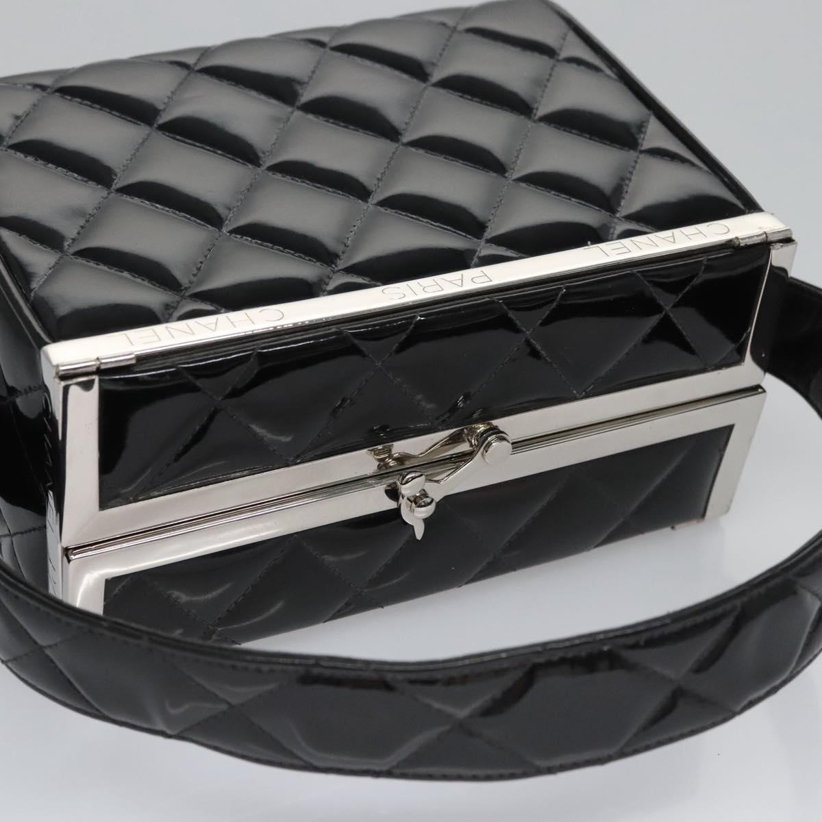 Chanel Vintage Vanity Case Patent, BLACK, PATENT_LEATHER, Toiletry Case