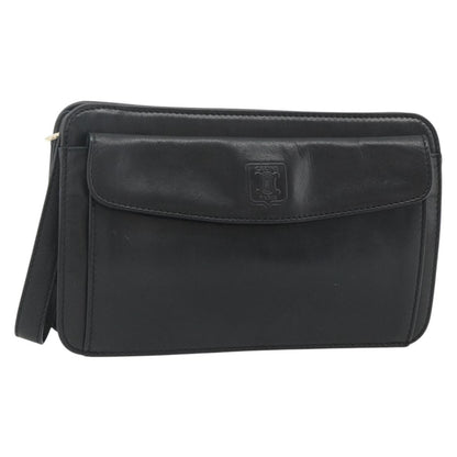 Celine Clutch Bag Leather, Black, Leather, Clutch