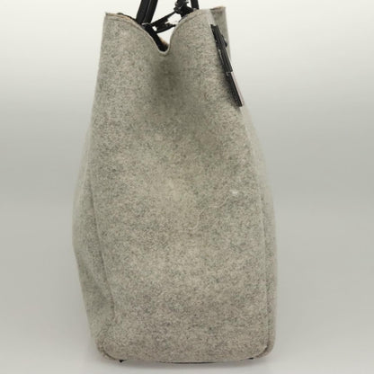 Fendi 2Jours Bag Felted Wool and Astrakhans, GRAY, WOOL, Tote bag