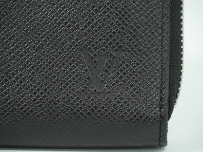 Louis Vuitton Zippy Organizer Taiga Leather, BLACK, LEATHER, Wallets