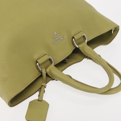 Prada Shopping Tote Vitello Daino, GREEN, LEATHER, Tote bag