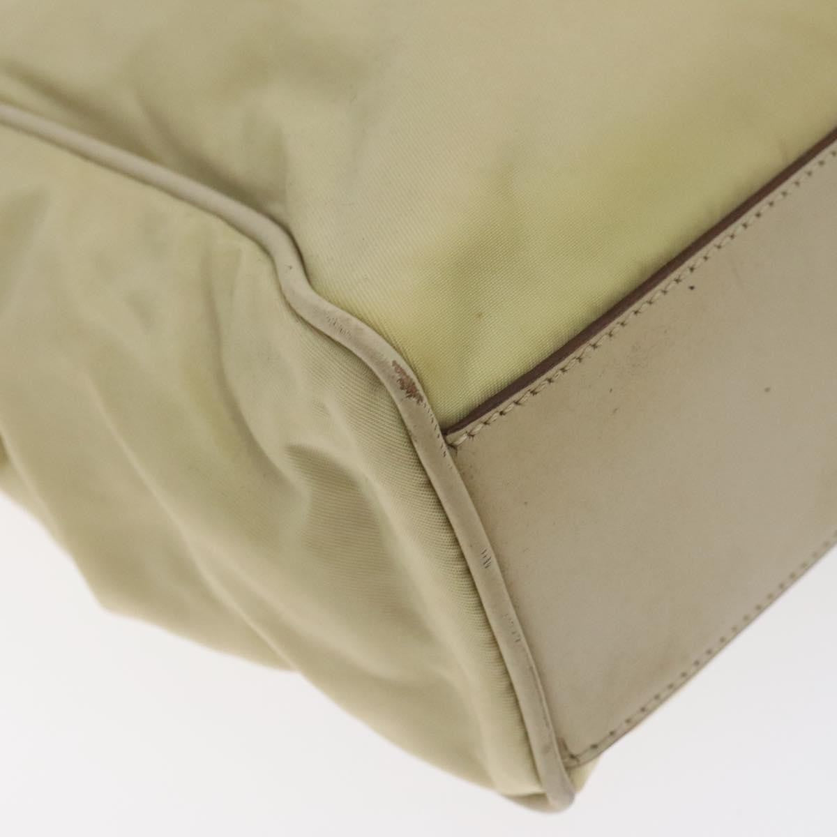 Prada Vintage Zip Handbag Tessuto, BEIGE, NYLON, Handbag