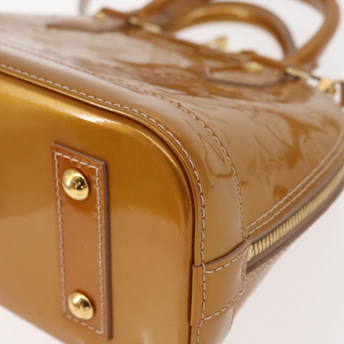 Louis Vuitton Alma Handbag Monogram Vernis, GOLD, PATENT_LEATHER, Handbag