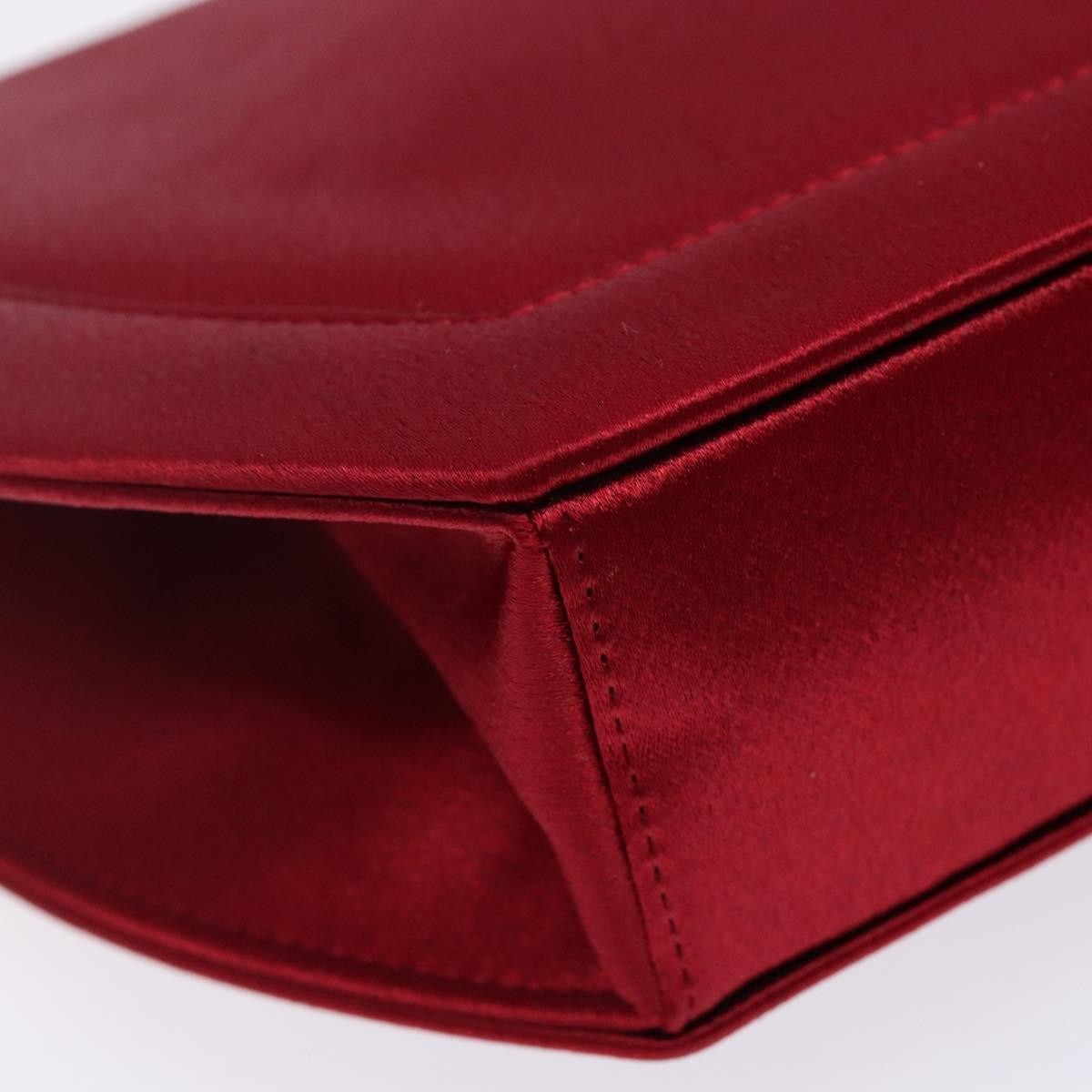 Saint Laurent Vintage Flap Crossbody Bag Silk, RED, SATIN, Clutche & pouche