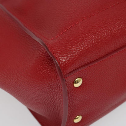 Salvatore Ferragamo Amy Tote Pebbled Leather, RED, LEATHER, Tote bag