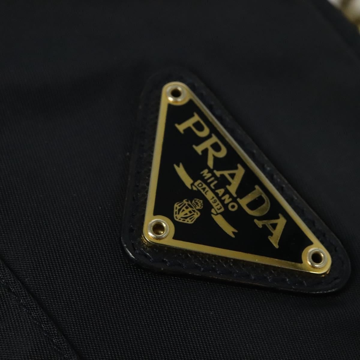 Prada Chain Shoulder Bag Quilted Tessuto, NAVY, NYLON, Shoulder bag