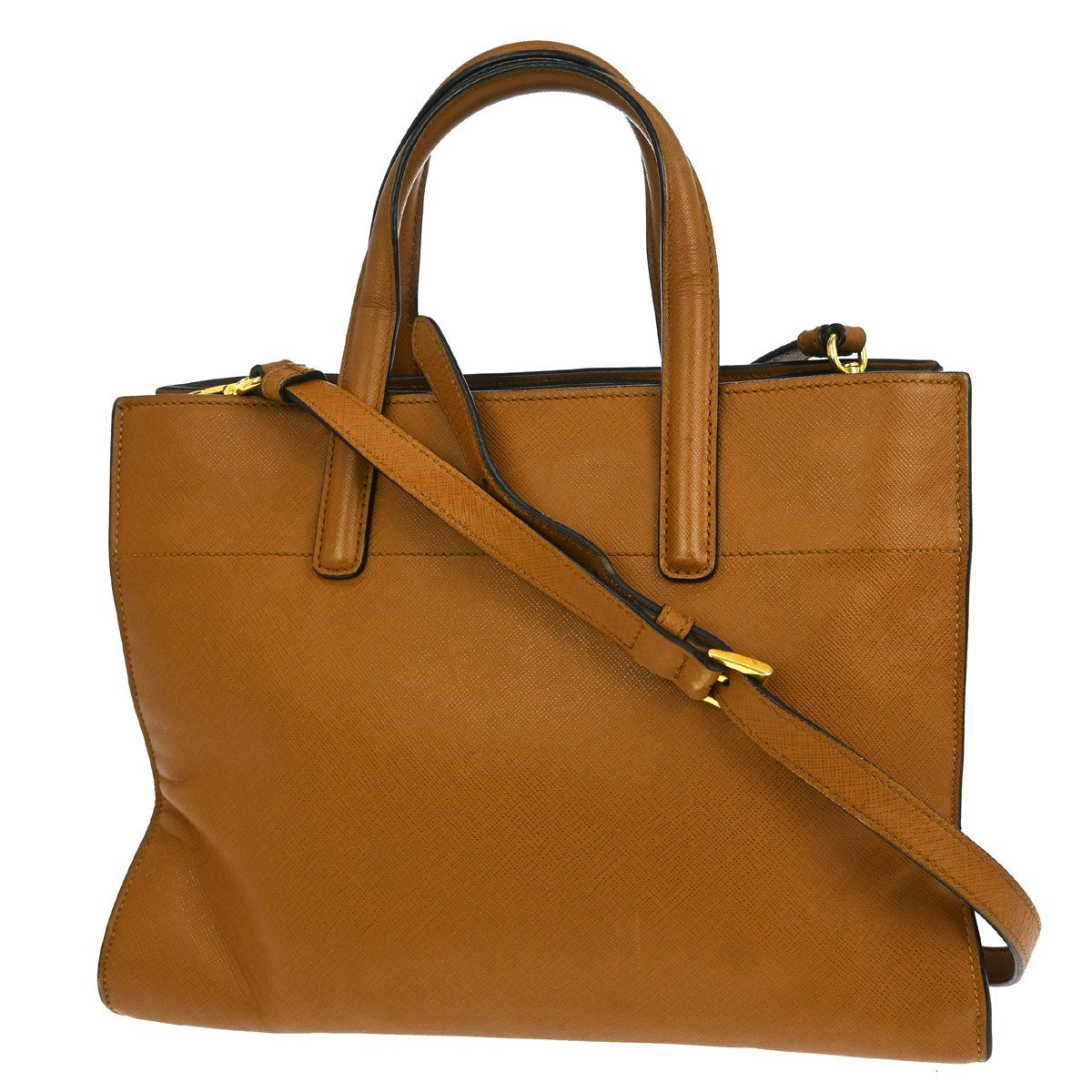 Prada Soft Triple Pocket Convertible Tote Saffiano Leather, BROWN, LEATHER, Tote bag