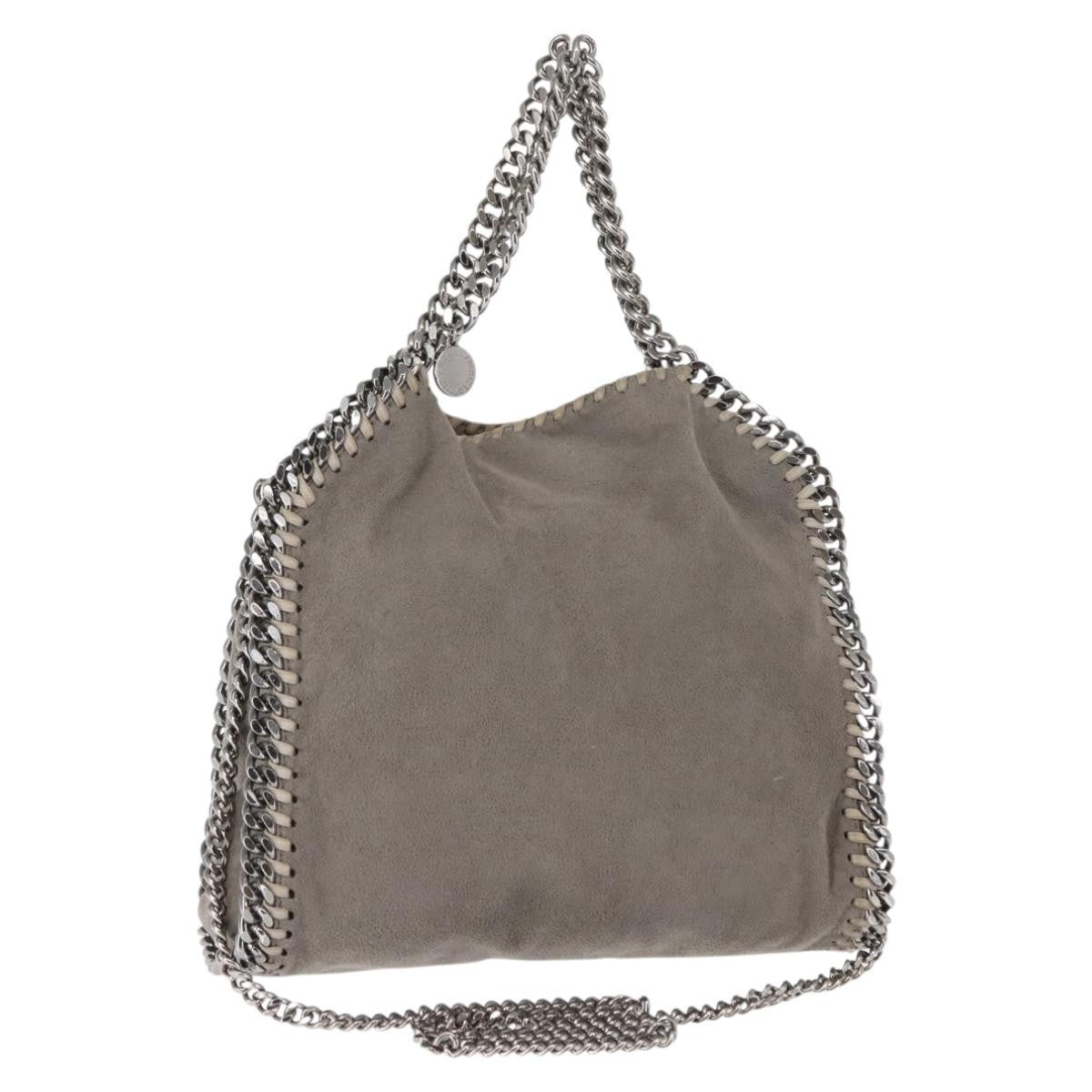 Stella McCartney Falabella Fold Over Crossbody Bag Suede, GRAY, SUEDE, Shoulder bag