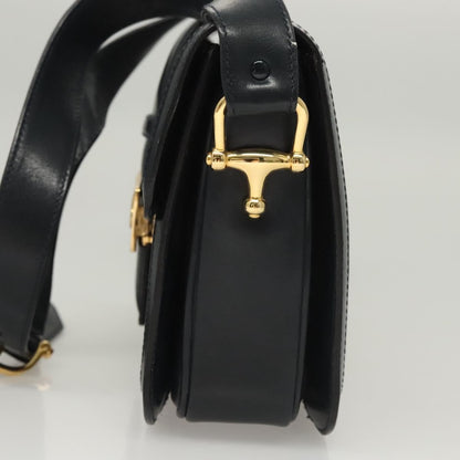 Celine C Sulky Shoulder bag Canvas and Leather, NAVY, CANVAS, Shoulder bag