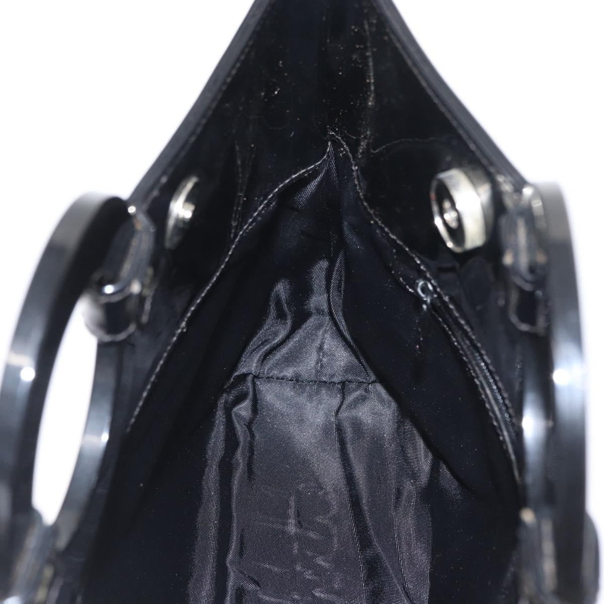 Celine Circle Logo Handbag Patent Leather, BLACK, PATENT_LEATHER, Handbag