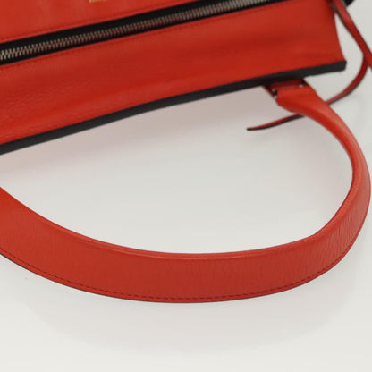 Celine Edge Bag Leather, ORANGE, LEATHER, Handbag